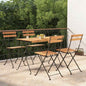 Muebles cafetería plegables 5 pzas madera maciza acacia y acero