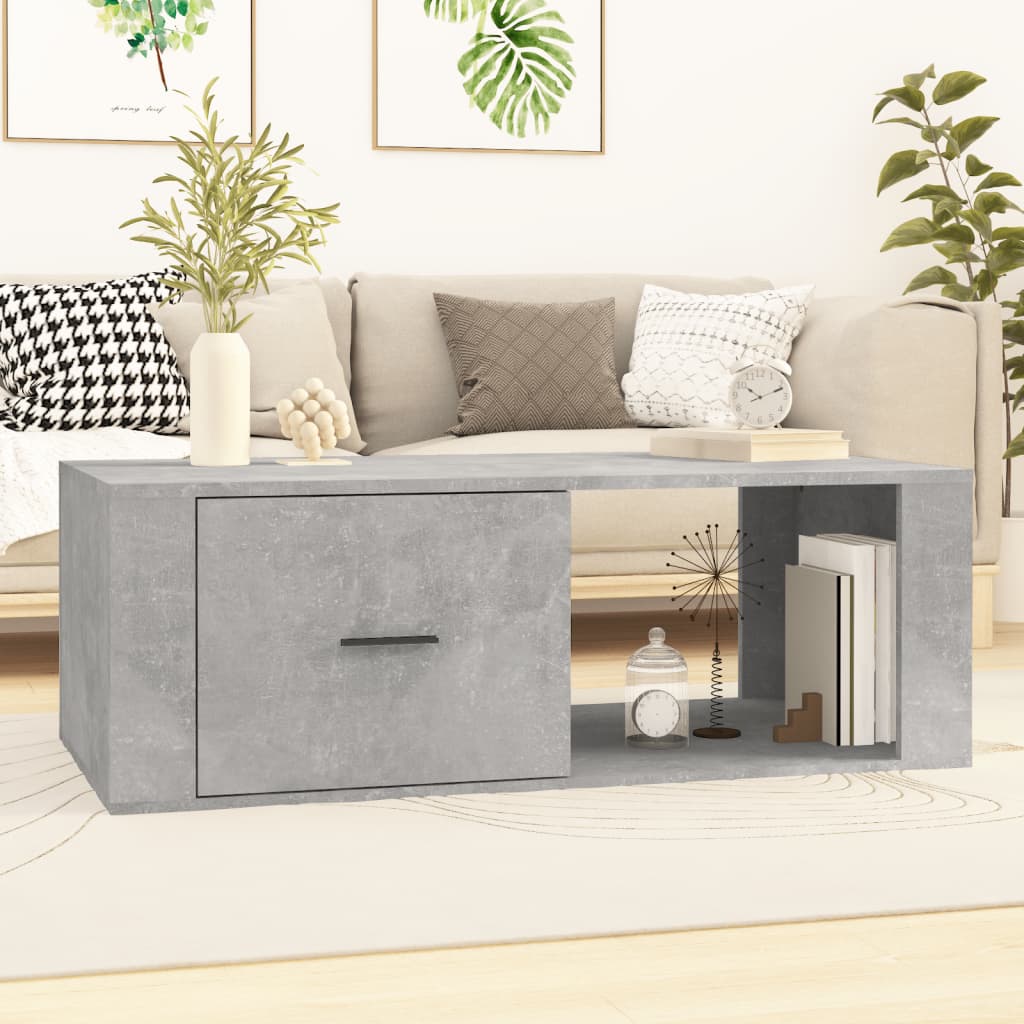Mesa de centro con patas de metal OSLO madera maciza pino gris