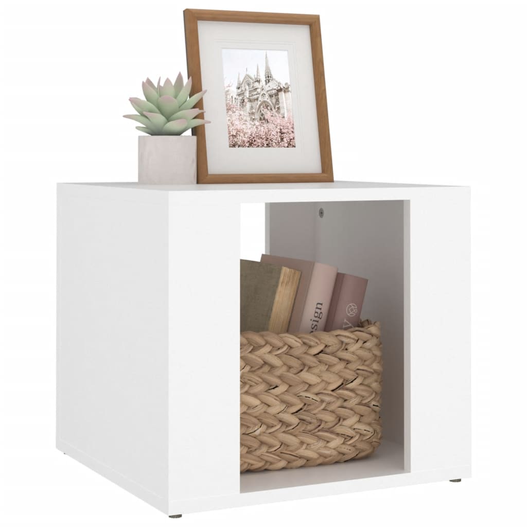 Mesita de noche madera contrachapada blanco 41x40x36 cm