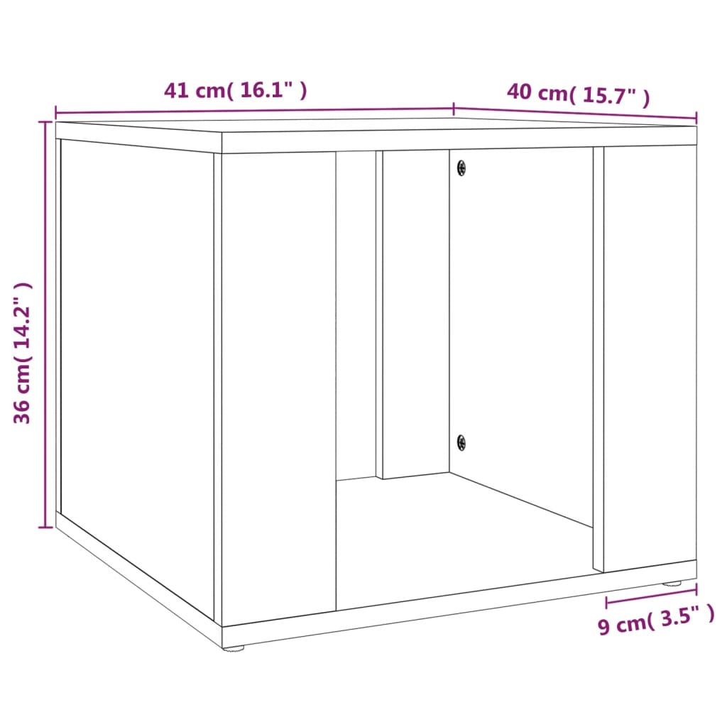 Mesita de noche madera contrachapada blanco 41x40x36 cm