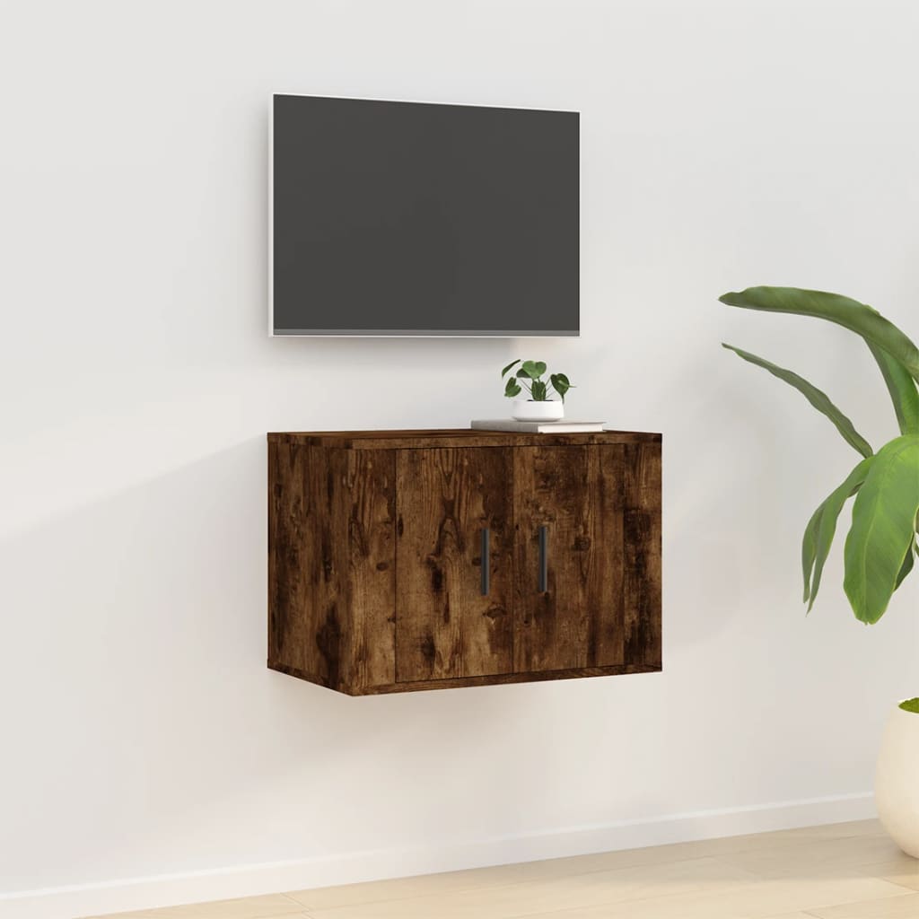 Mueble de pared para TV madera envejecida 30,5x30x30 cm