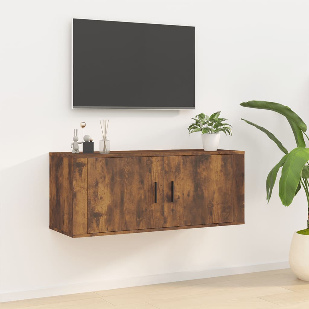 Mueble de pared para TV madera envejecida 30,5x30x30 cm