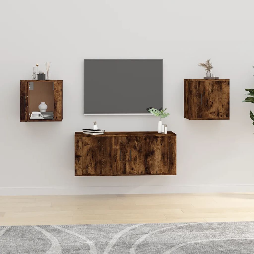 Muebles para TV de pared 2 uds blanco 40x34,5x40 cm