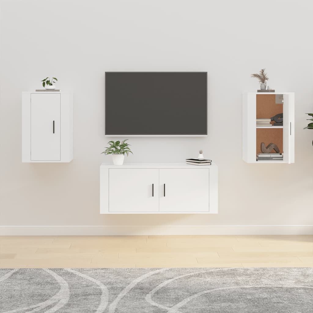 Muebles para TV de pared 2 uds blanco 40x34,5x40 cm