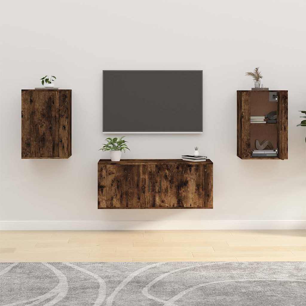 Muebles para TV de pared 2 uds blanco 40x34,5x40 cm