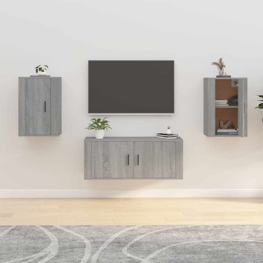 Muebles para TV de pared 2 uds blanco 40x34,5x40 cm