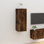 Mueble de pared para TV madera envejecida 30,5x30x30 cm