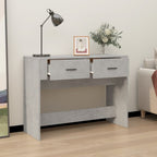 Mesa consola de madera contrachapada gris hormigón 100x39x75 cm