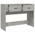 Mesa consola de madera contrachapada gris hormigón 100x39x75 cm