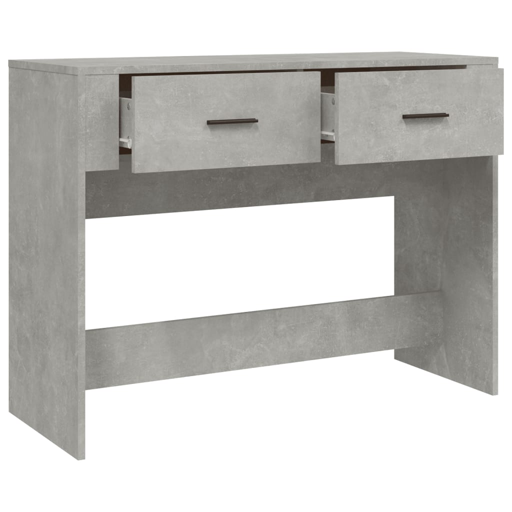 Mesa consola de madera contrachapada gris hormigón 100x39x75 cm