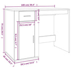 Escritorio de madera contrachapada blanco 100x49x75 cm