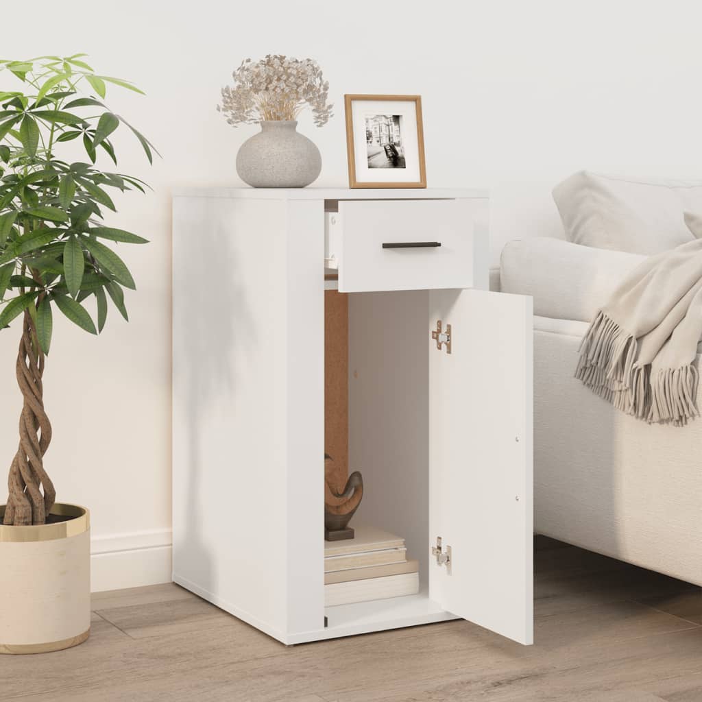 Armario de escritorio madera contrachapada blanco 40x49x75 cm