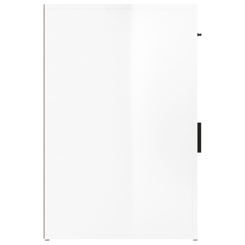 Armario de escritorio contrachapada blanco brillo 40x49x75 cm