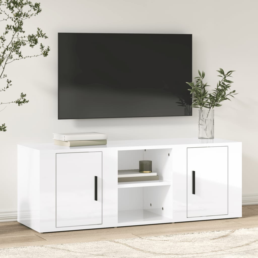 Mueble de TV contrachapada y acero gris Sonoma 103x38x46,5 cm
