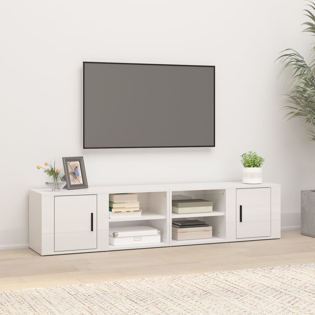 Mueble TV 2 uds madera contrachapada gris hormigón 80x31,5x36cm