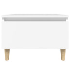 Mesa auxiliar de madera contrachapada blanco 50x46x35 cm
