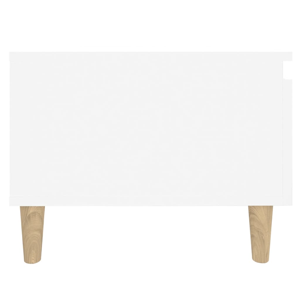 Mesa auxiliar de madera contrachapada blanco 50x46x35 cm