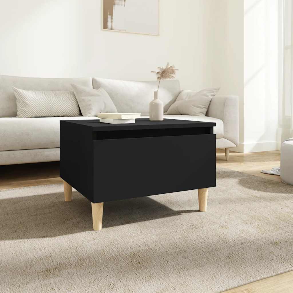 Mesa auxiliar de madera contrachapada blanco 50x46x35 cm