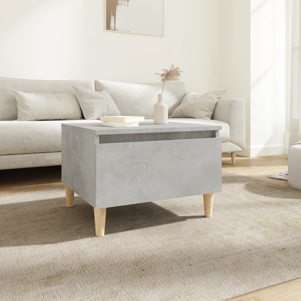 Mesa auxiliar de madera contrachapada blanco 50x46x35 cm
