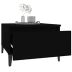 Mesa auxiliar de madera contrachapada negro 50x46x35 cm