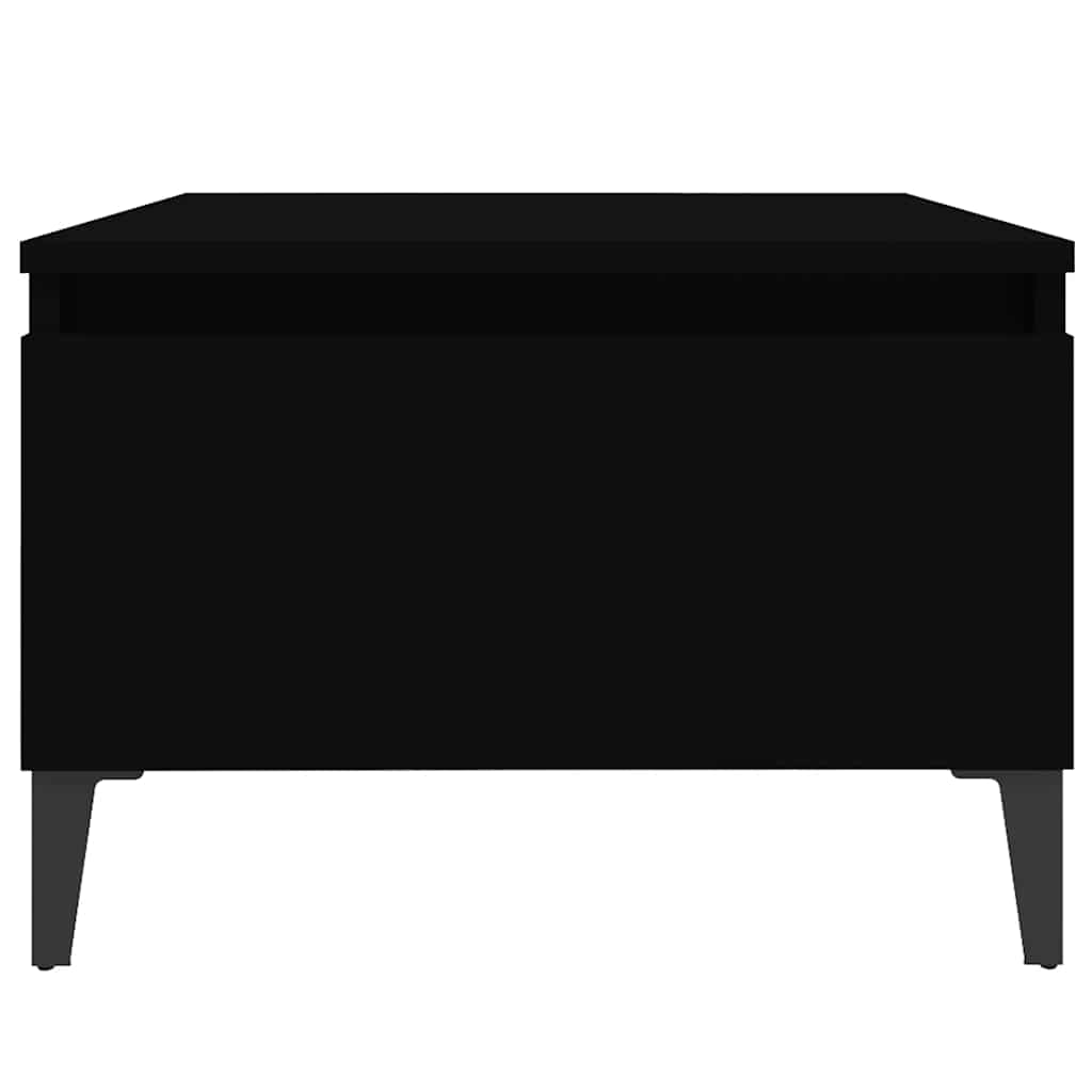 Mesa auxiliar de madera contrachapada negro 50x46x35 cm