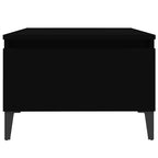 Mesa auxiliar de madera contrachapada negro 50x46x35 cm