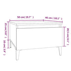 Mesa auxiliar de madera contrachapada negro 50x46x35 cm