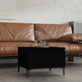 Mesa auxiliar de madera contrachapada negro 50x46x35 cm
