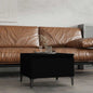 Mesa auxiliar de madera contrachapada negro 50x46x35 cm