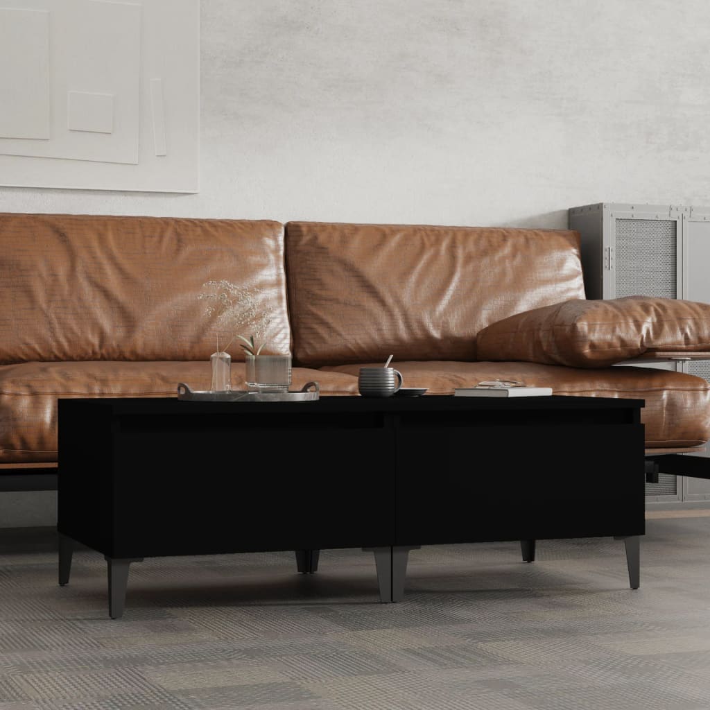 Mesas auxiliares 2 uds madera contrachapada negro 40x42x50 cm