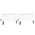 Mesas auxiliares 2 uds contrachapada blanco brillo 50x46x35 cm
