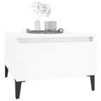 Mesas auxiliares 2 uds contrachapada blanco brillo 50x46x35 cm