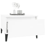 Mesas auxiliares 2 uds contrachapada blanco brillo 50x46x35 cm