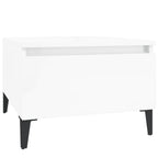 Mesas auxiliares 2 uds contrachapada blanco brillo 50x46x35 cm