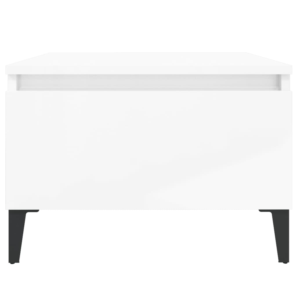 Mesas auxiliares 2 uds contrachapada blanco brillo 50x46x35 cm