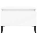 Mesas auxiliares 2 uds contrachapada blanco brillo 50x46x35 cm
