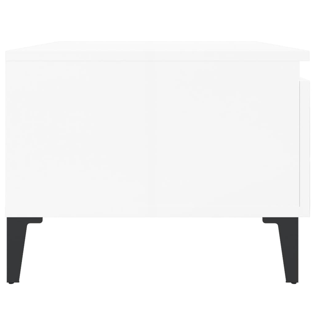 Mesas auxiliares 2 uds contrachapada blanco brillo 50x46x35 cm