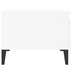 Mesas auxiliares 2 uds contrachapada blanco brillo 50x46x35 cm