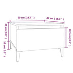 Mesas auxiliares 2 uds contrachapada blanco brillo 50x46x35 cm