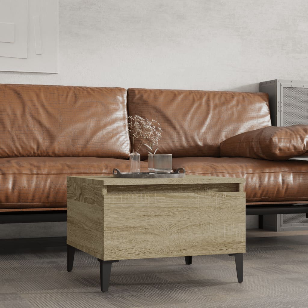 Mesa auxiliar madera contrachapada roble Sonoma 40x42x50 cm