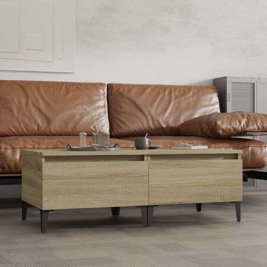 Mesas auxiliares 2 uds madera roble Sonoma 40x42x50 cm
