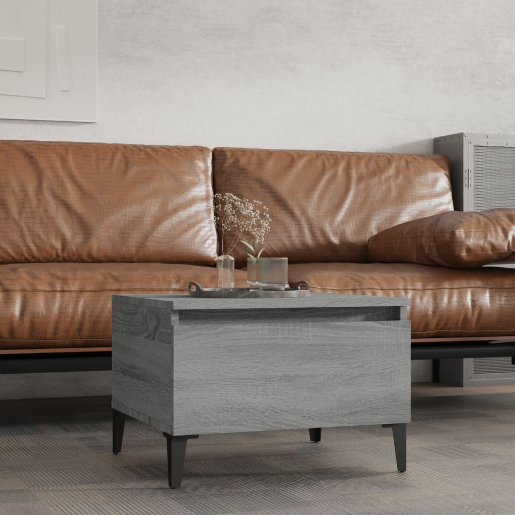 Mesa auxiliar madera contrachapada blanco 50x46x50 cm