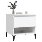 Mesa auxiliar madera contrachapada blanco 50x46x50 cm