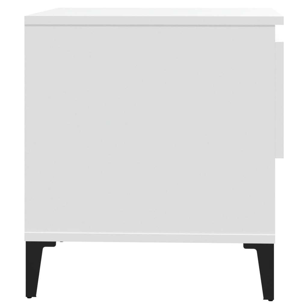 Mesitas de noche 2 uds madera contrachapada blanco 50x46x50 cm