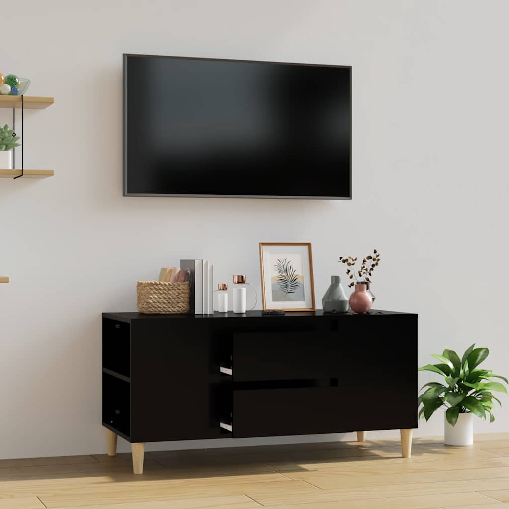 Mueble para TV contrachapada y acero gris Sonoma 100x33x41 cm