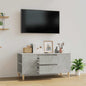 Mueble de TV madera contrachapada blanco brillo 102x44,5x50 cm