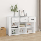 Aparador de madera contrachapada blanco 100x30x59,5 cm