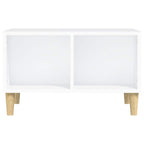 Mesa de centro madera contrachapada blanco 60x50x36,5 cm