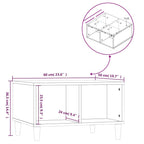 Mesa de centro madera contrachapada blanco 60x50x36,5 cm