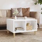 Mesa de centro madera contrachapada blanco 60x50x36,5 cm